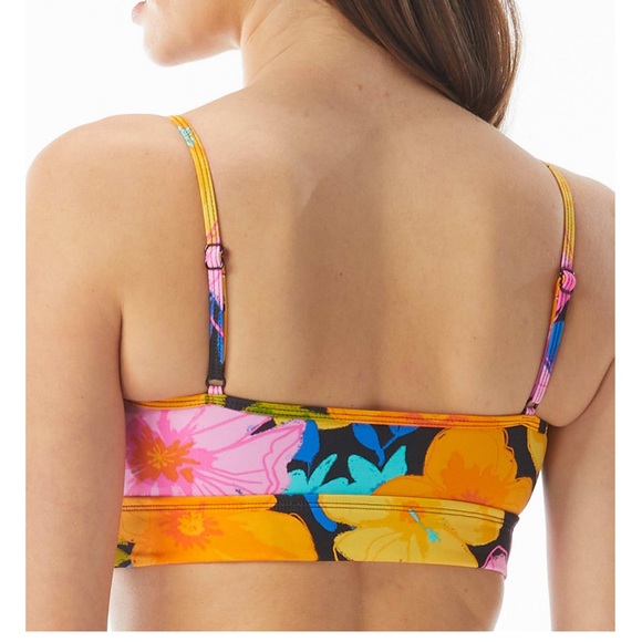 SUNDAZED Gianna Floral Print Mid-line Bikini Top - Picture 2 of 3